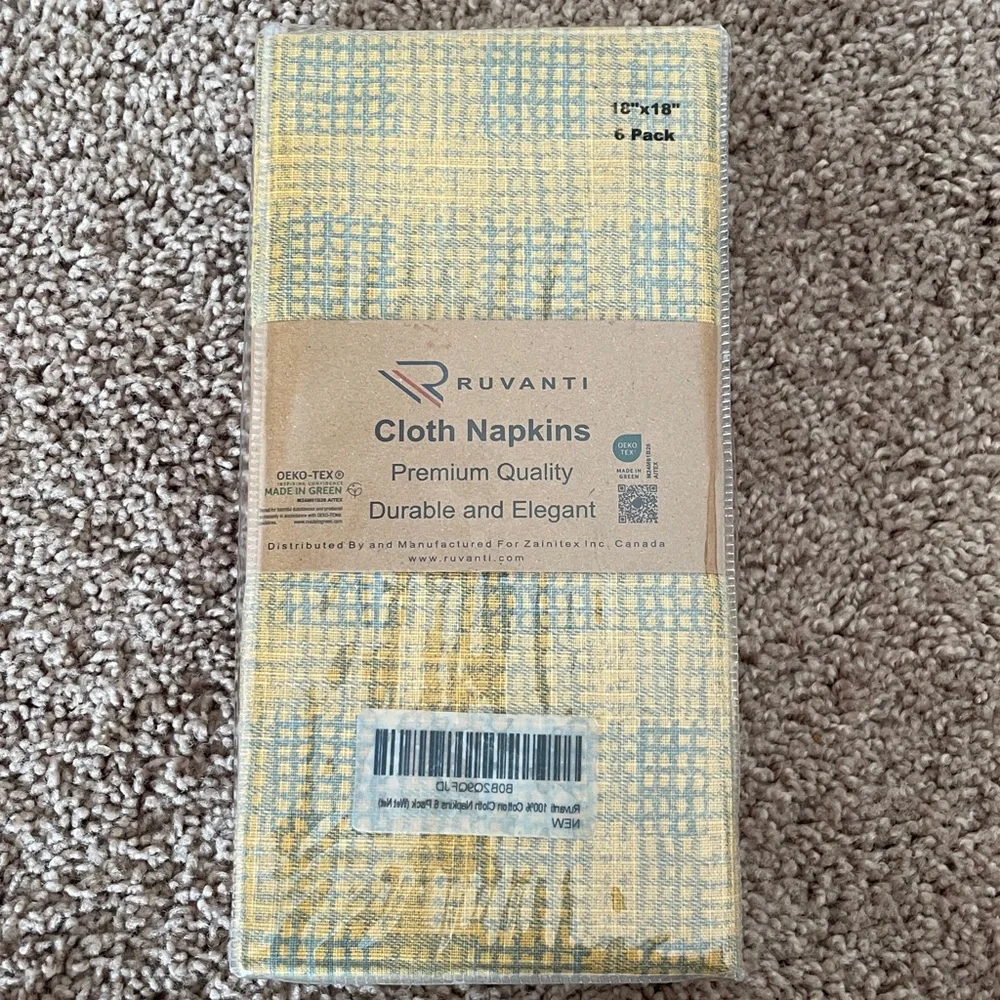 Ruvanti 100% Cotton Cloth‎ Napkins 6 Pack